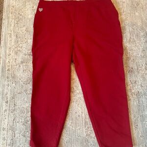 NWT Wms Dream Jeannes Quacker Factory 2X Red Cotton Jeans Elastic Waist Pull On